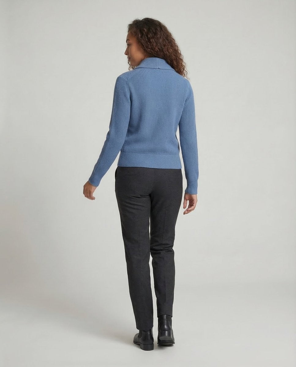 Sienna | Women's Shawl-Collar Ribbed Button-Front Cardigan