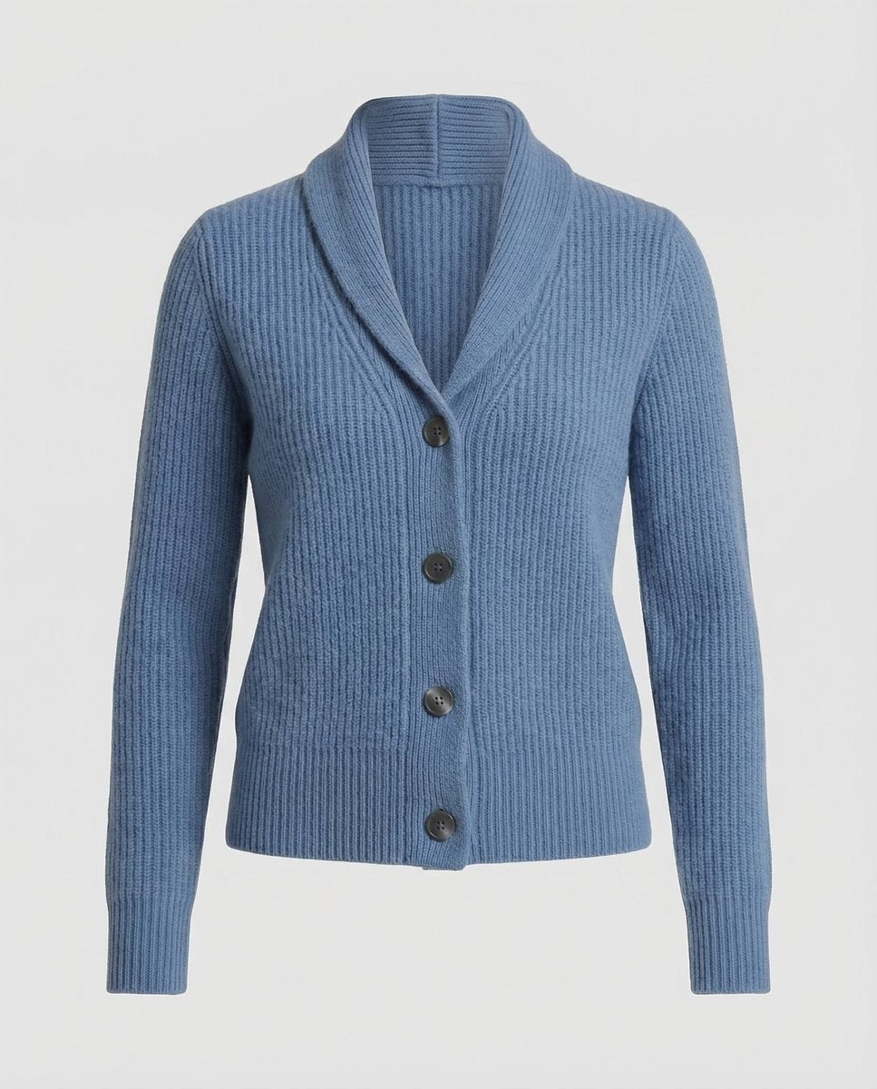 Sienna | Women's Shawl-Collar Ribbed Button-Front Cardigan
