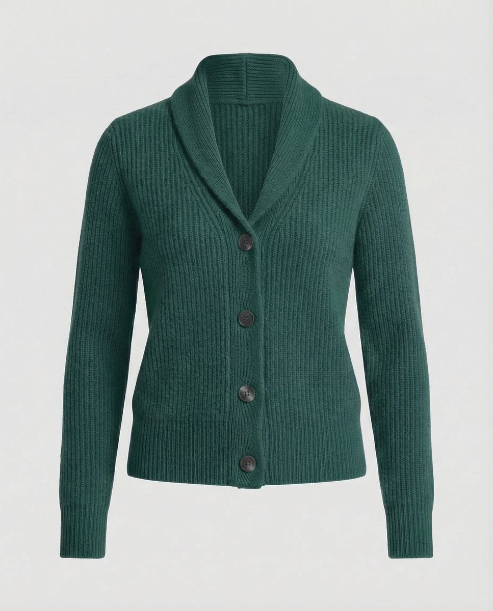 Sienna | Women's Shawl-Collar Ribbed Button-Front Cardigan