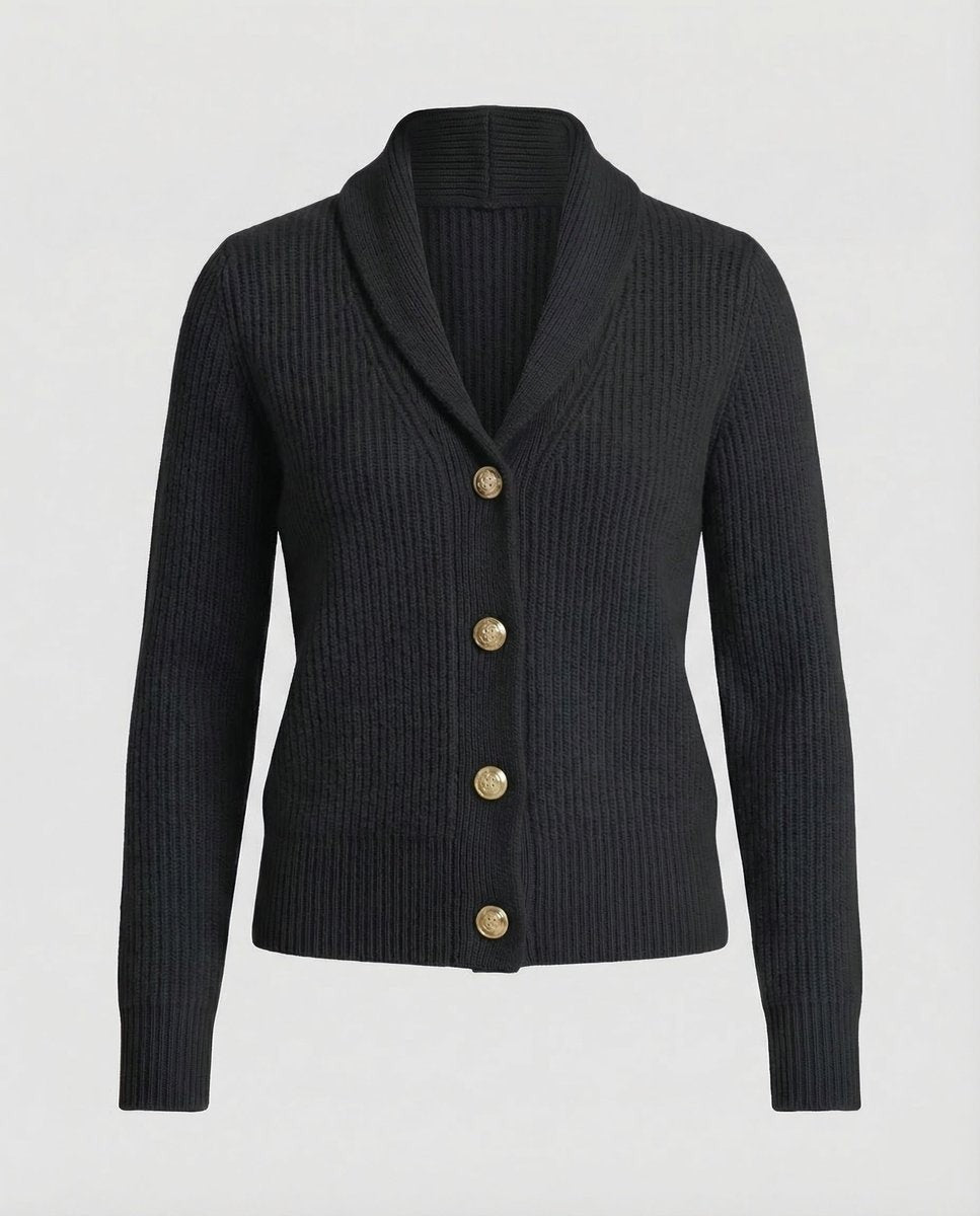 Sienna | Women's Shawl-Collar Ribbed Button-Front Cardigan