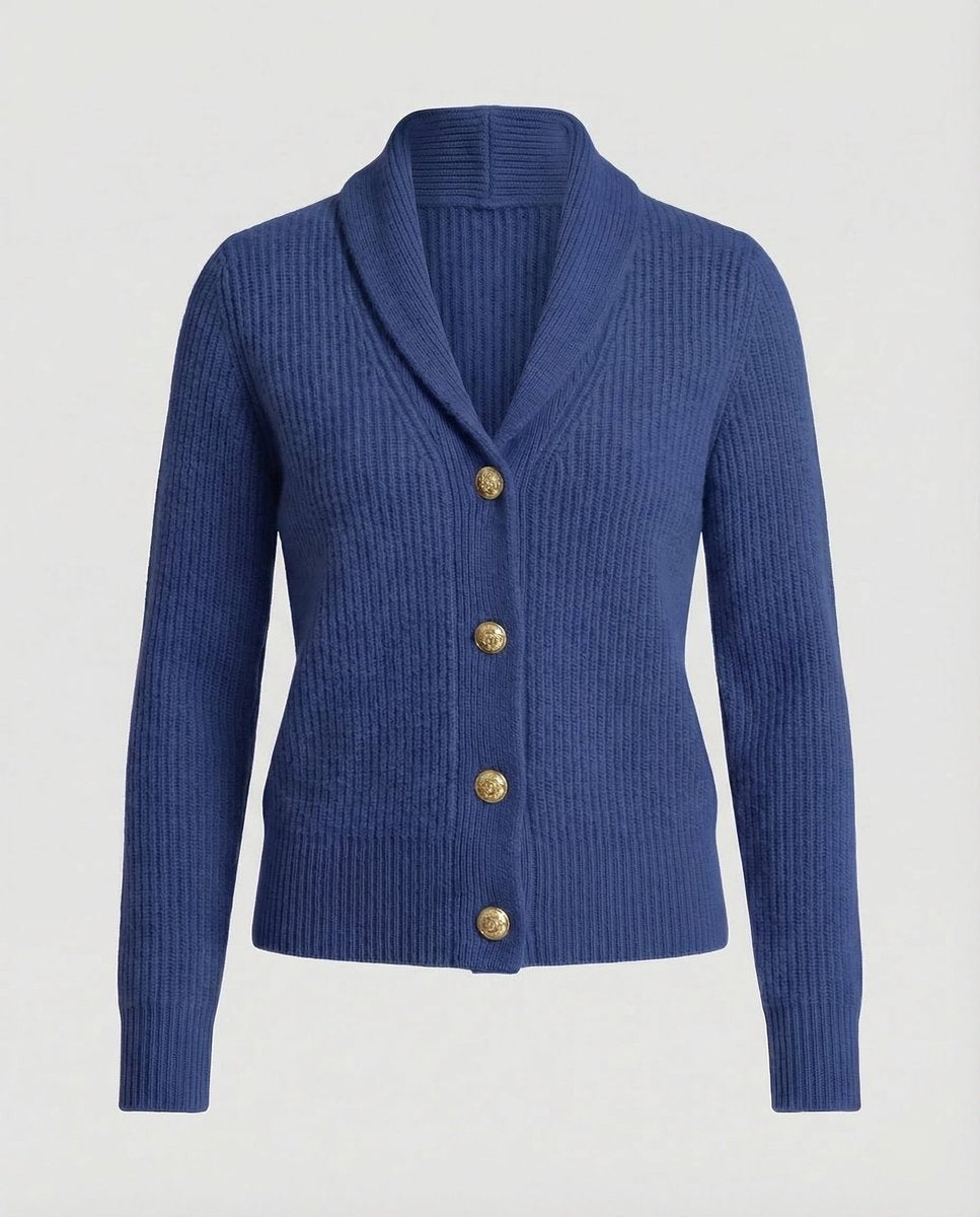 Sienna | Women's Shawl-Collar Ribbed Button-Front Cardigan