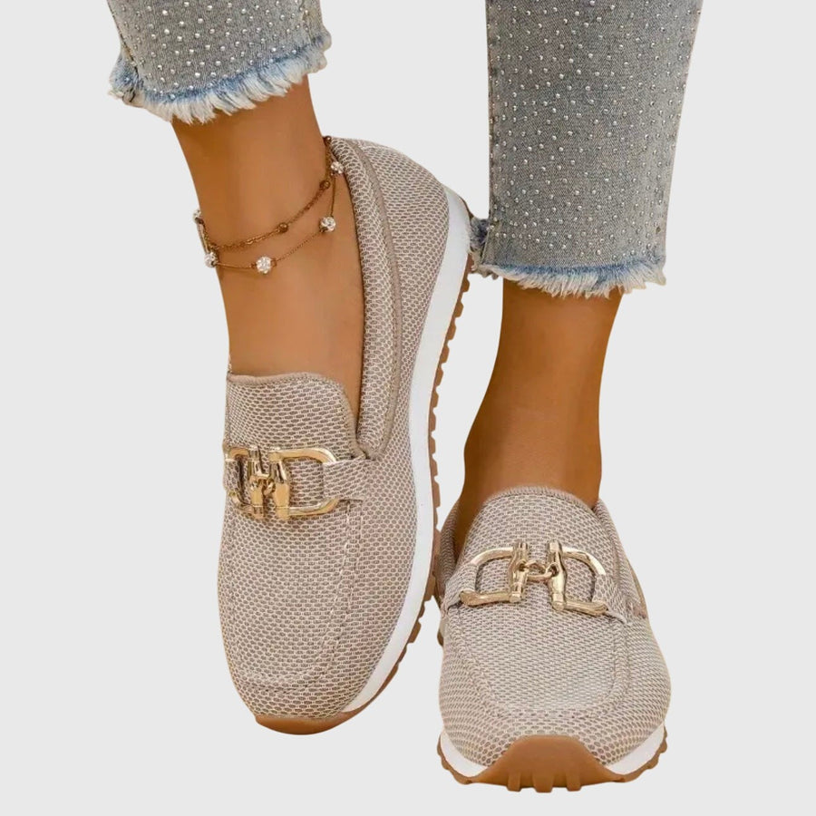 Marlowe | Women's Slip-On Knit Buckle-Trim Platform Loafers