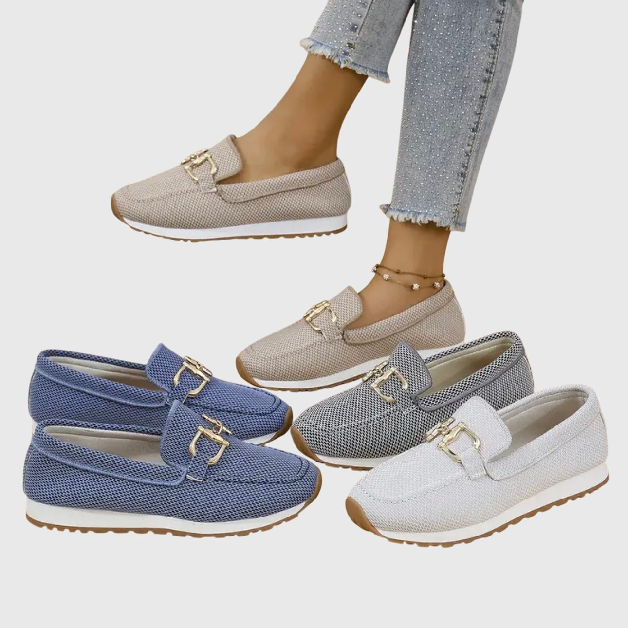 Marlowe | Women's Slip-On Knit Buckle-Trim Platform Loafers