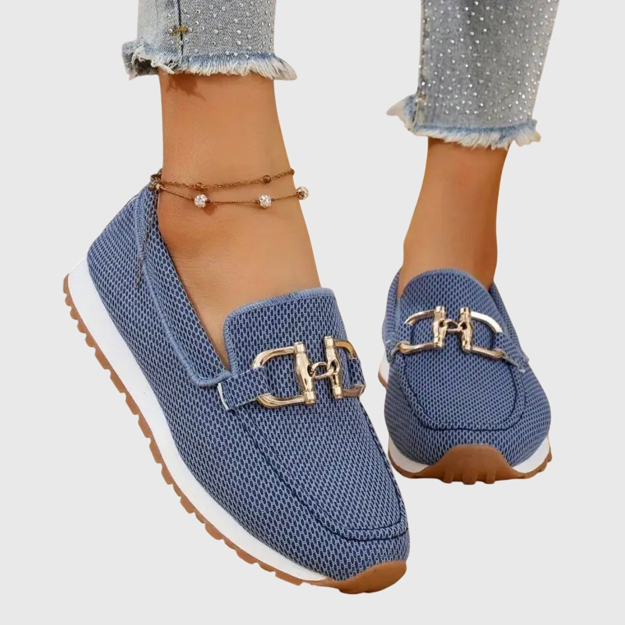Marlowe | Women's Slip-On Knit Buckle-Trim Platform Loafers