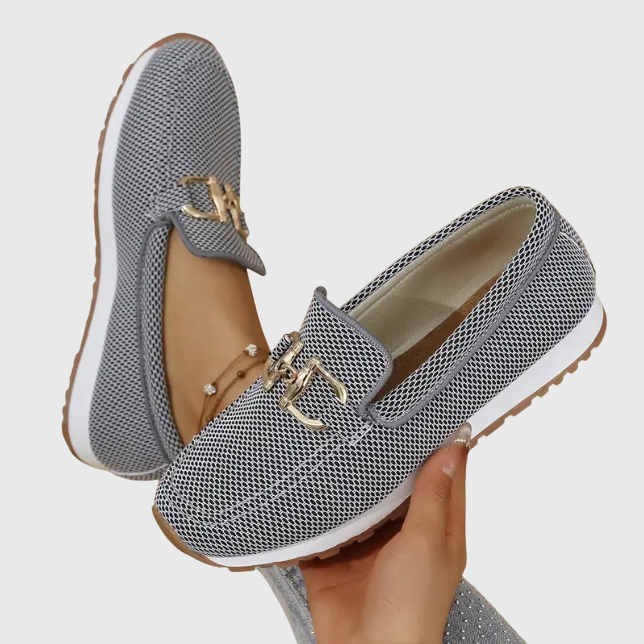 Marlowe | Women's Slip-On Knit Buckle-Trim Platform Loafers